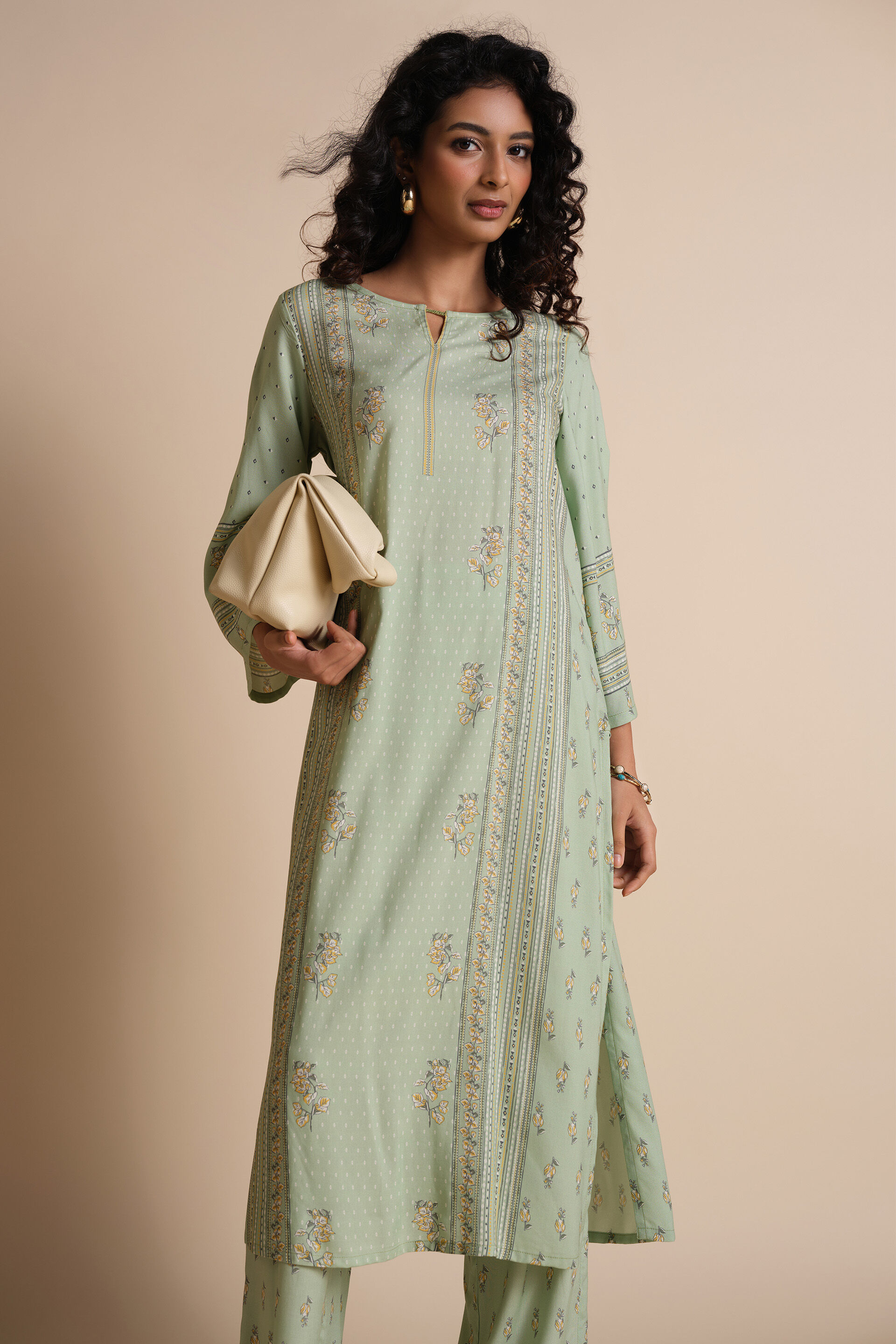 Sadabahar Kurta Set, Sage Green, image 2